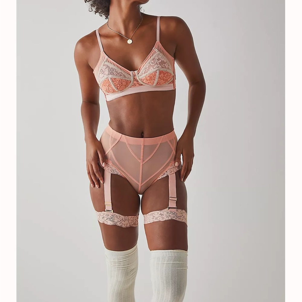 Free People On Point Bra and Panty Set From Free People Photoshoot Small